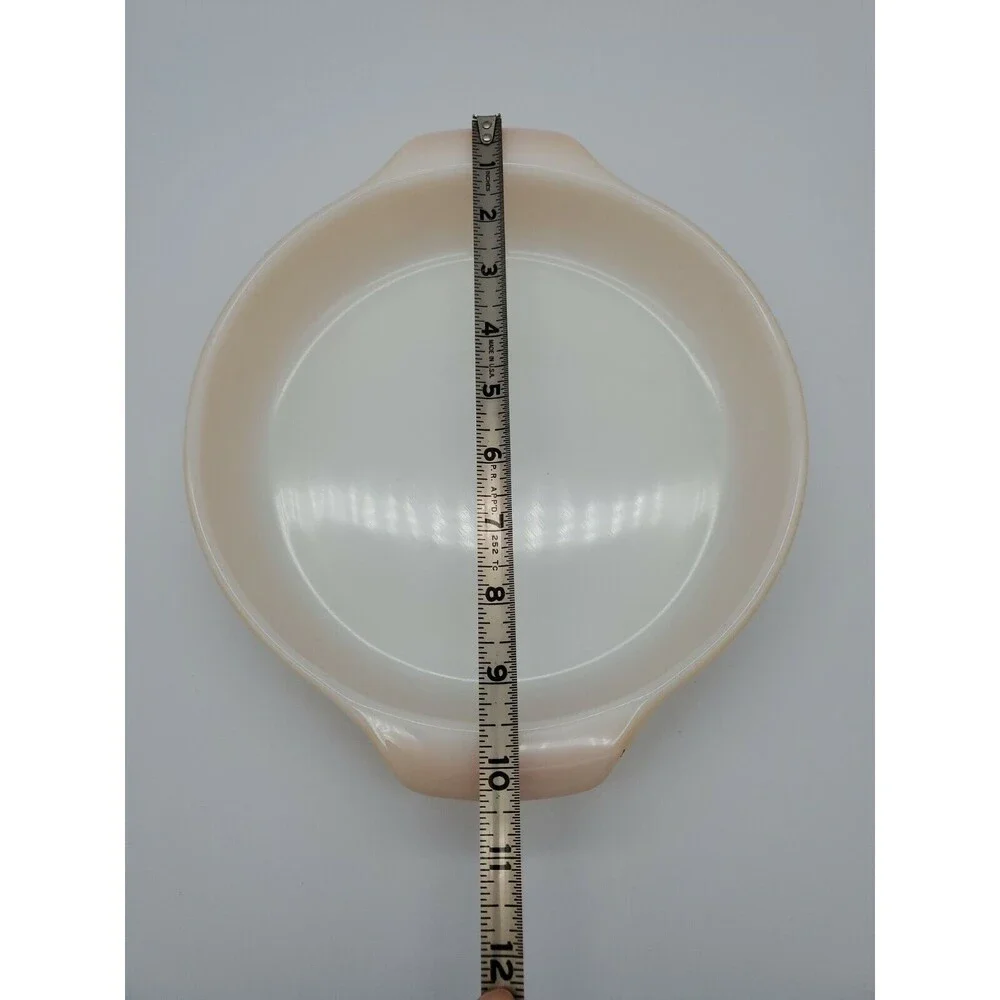 Vintage Anchor Hocking Fire King Peach Luster 9 Inch Round Baking Dish